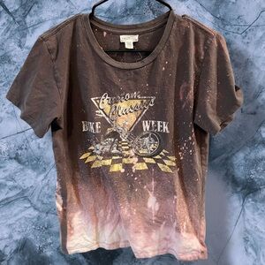 Custom Bleach‎ Tie Dye Bike Week Graphic T-Shirt